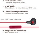 Panasonic ErgoFit Wired Earbuds With Microphone, 3.5mm Jack Headphones with Mic and Call Controller, Ergonomic Custom-Fit Earpieces (S/M/L), for Phones and Laptops -...