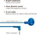 Panasonic ErgoFit Wired Earbuds With Microphone, 3.5mm Jack Wired Headphones with Mic and Call Controller, Ergonomic Custom-Fit Earpieces (S/M/L), for Phones and Laptops -...
