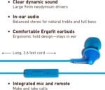 Panasonic ErgoFit Wired Earbuds With Microphone, 3.5mm Jack Wired Headphones with Mic and Call Controller, Ergonomic Custom-Fit Earpieces (S/M/L), for Phones and Laptops -...