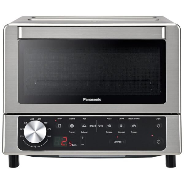 Panasonic FlashXpress Toaster Oven Countertop, 4-Slice Compact Size w/Double Infrared Heating, PFAS-free, 6 Auto Cook Options & Precise Temperature Control, 1300W - NB-G200P...