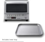 Panasonic FlashXpress Toaster Oven Countertop, 4-Slice Compact Size with Double Infrared Heating, 6 Auto Cook Options and Precise Temperature Control, 1300W - NB-G110P (Silver)