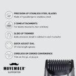 Panasonic Multi-Groomer Electric Beard Trimmer for Men, Men’s Trimmer for Beard, Hair and Body, 39 Trim Length Settings with 3 Attachments, Corded/Cordless Operation – ER-GB80-S...
