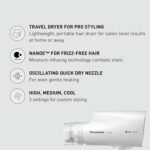 Panasonic nanoe Compact Hair Dryer with Oscillating Quick Dry Nozzle for Healthier-Looking Hair, Folding Blow Dryer for Travel and Home, 3 Airflow Hairdryer Settings - EH-NA2C-W...