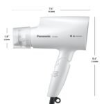 Panasonic nanoe Compact Hair Dryer with Oscillating Quick Dry Nozzle for Healthier-Looking Hair, Folding Blow Dryer for Travel and Home, 3 Airflow Hairdryer Settings - EH-NA2C-W...