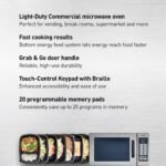 Panasonic NE-1054F Compact Light-Duty Countertop Commercial Microwave Oven with 10 Programmable Memory and Touch Screen Control, 1000W of Cooking Power, 0.8 Cu. Ft, Stainless Steel
