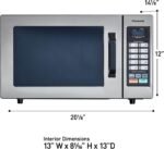Panasonic NE-1054F Compact Light-Duty Countertop Commercial Microwave Oven with 10 Programmable Memory and Touch Screen Control, 1000W of Cooking Power, 0.8 Cu. Ft, Stainless Steel
