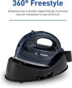 Panasonic NI-WL700A Cordless Steam/Dry Iron, 1500W Wide Stainless Steel Plate, Black/Dark Blue