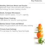 Panasonic NN-SN65KW Microwave Oven with Inverter Technology, 1200W, 1.2 cu.ft. Small Genius Sensor One-Touch Cooking, Popcorn Button, Turbo Defrost-NN-SN65KW-(White)