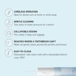Panasonic Water Flosser for Travel, Cordless Portable Oral Irrigator with Two Water Pressure Settings, Collapsible Water Tank - EW-DJ11​-A