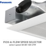 Panasonic WhisperValue Ceiling/Wall Mount Bathroom Exhaust Fan, 50-80-100 CFM, FV-0510VS1