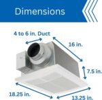 Panasonic WhisperWarm Ceiling Mount Bathroom Exhaust Fan with Heater, 50-80-110 CFM, FV-0511VH1