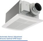 Panasonic WhisperWarm Ceiling Mount Bathroom Exhaust Fan with Heater, 50-80-110 CFM, FV-0511VH1