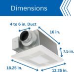 Panasonic WhisperWarm Ceiling Mount Bathroom Exhaust Fan with LED Light & Heater, 50-80-110 CFM, FV-0511VHL1
