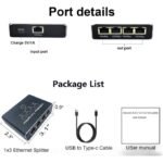 Répartiteur Ethernet 1000 Mbit/s, répartiteur Internet LAN RJ45, commutateur LAN 4 ports