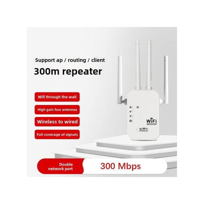 Répéteur Amplificateur WiFi Sans Fil - 300Mbps 2.4 GHz - Blanc