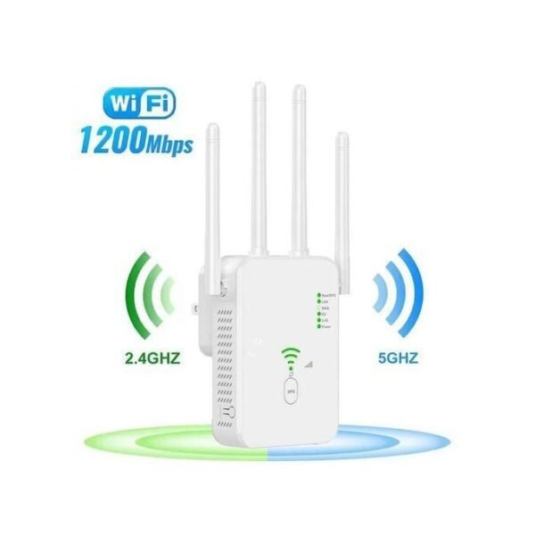 Répéteur Wi-Fi sans fil 1 200 Mbps, amplificateur de signal Wi-Fi double bande 2,4 GHz, 5 GHz, amplificateur Wi-Fi Gigabit 802.11ac, routeur WPS