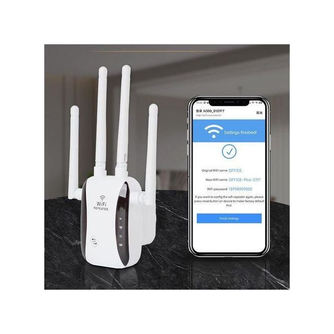 Répéteur WiFi Sans Fil, 300Mbps, 2,4 GHz, Amplificateur De Signal, Prolongateur Longue Portée - EU