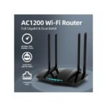 Routeur Wi-Fi，Amplificateur De Signal Réseau WiFi - 4 Antennes - Noir