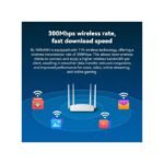 Routeur WiFi Sans Fil Haut Débit WR450H 300 Mbps,mini Amplificateur De Signal WiFi,4 Antennes-Blanc