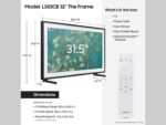 Samsung 32-Inch Class QLED The Frame LS03C Series, Quantum HDR, Art Mode, Anti-Reflection Matte Display, Slim Fit Wall Mount Included, Smart TV w/Alexa Built-in (QN32LS03CB)