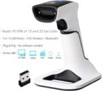 ScanAvenger Wireless Portable 1D&2D with Stand Bluetooth Barcode Scanner: 3-in-1 Handheld Scanner, Rechargeable Battery for Inventory - USB Bar Code/QR Reader (1D&2D with Next...