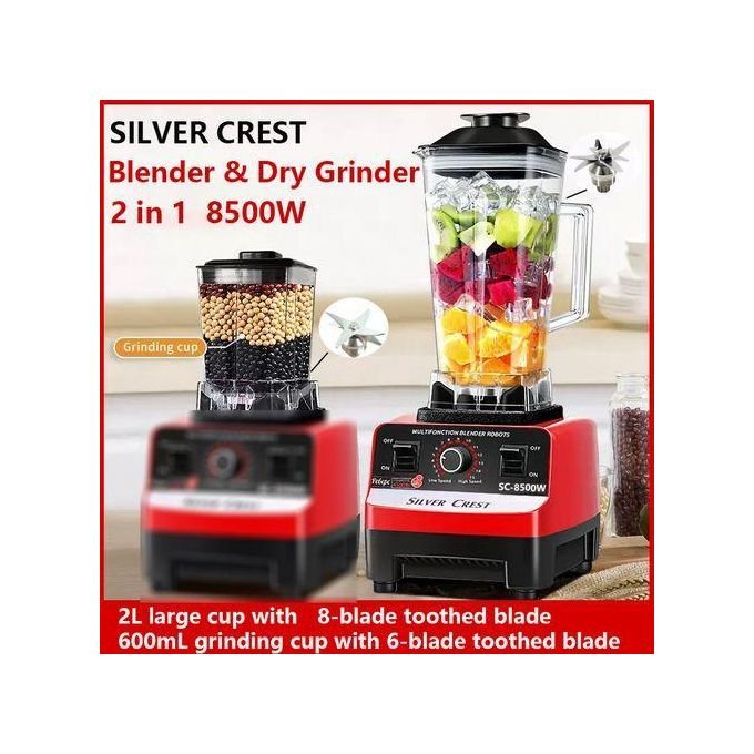 SILVER CREST 2L Industrial 8500W 9525 Motor Dry Grinder Blender With 2 Jar