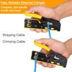 Solsop Pass Through RJ45 Crimp Tool Kit All-in-One Ethernet Crimper Cat7 Cat6 Cat5 Crimping Tool with Network Cable Tester, 50-Pack Cat6 RJ45 Pass Through Connector, 50-Pack...