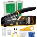Solsop Pass Through RJ45 Crimp Tool Kit Ethernet Crimper CAT5 Cat5e Cat6 Crimping Tool Kit