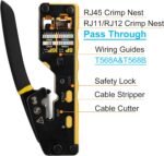 Solsop Pass Through RJ45 Crimp Tool Kit Ethernet Crimper CAT5 Cat5e Cat6 Crimping Tool Kit