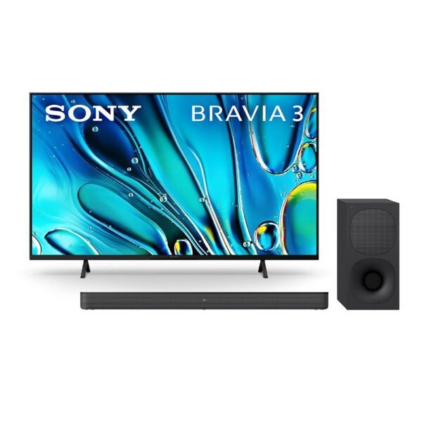 Sony 43 Inch 4K Ultra HD TV BRAVIA 3 LED Smart Google TV HT-S400 2.1ch Soundbar with Powerful Wireless subwoofer