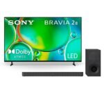 Sony BRAVIA 2 II 55 Inch 4K Ultra HD LED Smart TV (K-55S20M2, 2025) with HT-S400 2.1ch Soundbar and Wireless Subwoofer Bundle