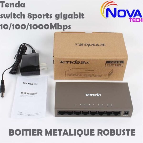 tenda Switch Tenda 8 Ports Gigabit-boîtier Métallique