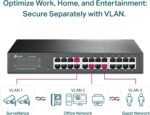 TP-Link 24 Port Gigabit Switch Easy Smart Managed Plug & Play Desktop/Rackmount Sturdy Metal w/ Shielded Ports Support QoS, Vlan, IGMP & LAG (TL-SG1024DE),Black