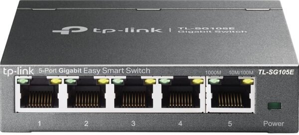TP-Link 5-Port Gigabit Ethernet Easy Smart Switch| Plug and Play | Desktop | Sturdy Metal w/Shielded Ports | Limited Lifetime Replacement (TL-SG105E), Black…