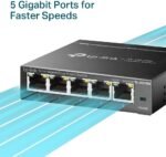 TP-Link 5-Port Gigabit Ethernet Easy Smart Switch| Plug and Play | Desktop | Sturdy Metal w/Shielded Ports | Limited Lifetime Replacement (TL-SG105E), Black…
