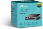 TP-Link 5-Port Gigabit Ethernet Easy Smart Switch| Plug and Play | Desktop | Sturdy Metal w/Shielded Ports | Limited Lifetime Replacement (TL-SG105E), Black…