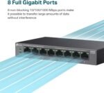 TP-Link LS108GP | 8 Port PoE Gigabit Ethernet Switch | 8 PoE+ Port @ 62W | Plug & Play | Extend Mode | PoE Auto Recovery | Desktop/Wall Mount | Silent Operation