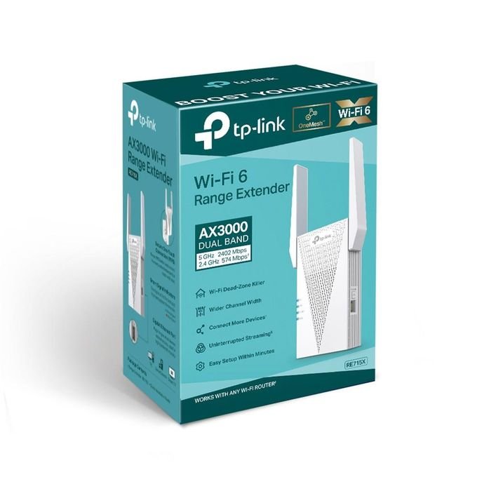TP-Link Répéteur WiFi 6 Mesh AX3000 - 2.4Ghz - 5.0Ghz - Point D'accès - RE715X