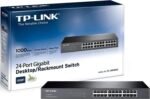 TP-Link TL-SG1024 | 24 Port Gigabit Ethernet Switch | Plug and Play | Sturdy Metal w/Shielded Ports | Rackmount | Fanless | 3 Year Manufacturer Warranty | Unmanaged, Black