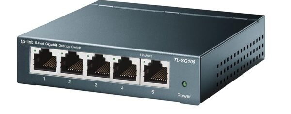 TP-Link TL-SG105, 5 Port Gigabit Unmanaged Ethernet Switch, Network Hub, Ethernet Splitter, Plug & Play, Fanless Metal Design, Shielded Ports, Traffic Optimization