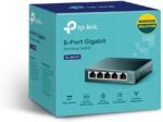 TP-Link TL-SG105, 5 Port Gigabit Unmanaged Ethernet Switch, Network Hub, Ethernet Splitter, Plug & Play, Fanless Metal Design, Shielded Ports, Traffic Optimization