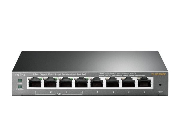 TP-Link TL-SG108PE V3 | 8 Port Gigabit PoE Switch | Easy Smart Managed | 4 PoE+ Ports @64W | Plug & Play | Sturdy Metal w/ Shielded Ports | Fanless | QoS, Vlan & IGMP | Limited...