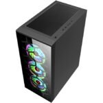 Trio Boitier Gamer TRIO 4DF RGB Mid Tower Gaming PC Case – Noir
