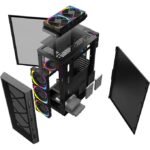 Trio Boitier Gamer TRIO 4DF RGB Mid Tower Gaming PC Case – Noir