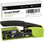 trueCABLE Crimp Tool for Pass Through RJ45 - All-in-One Ethernet Crimper, Cutter, Stripper - Works with Cat5e, Cat6, Cat6A Shielded and Unshielded Connectors