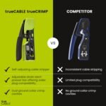 trueCABLE Crimp Tool for Pass Through RJ45 - All-in-One Ethernet Crimper, Cutter, Stripper - Works with Cat5e, Cat6, Cat6A Shielded and Unshielded Connectors