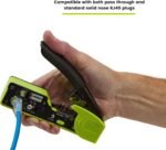 trueCABLE Crimp Tool for Pass Through RJ45 - All-in-One Ethernet Crimper, Cutter, Stripper - Works with Cat5e, Cat6, Cat6A Shielded and Unshielded Connectors