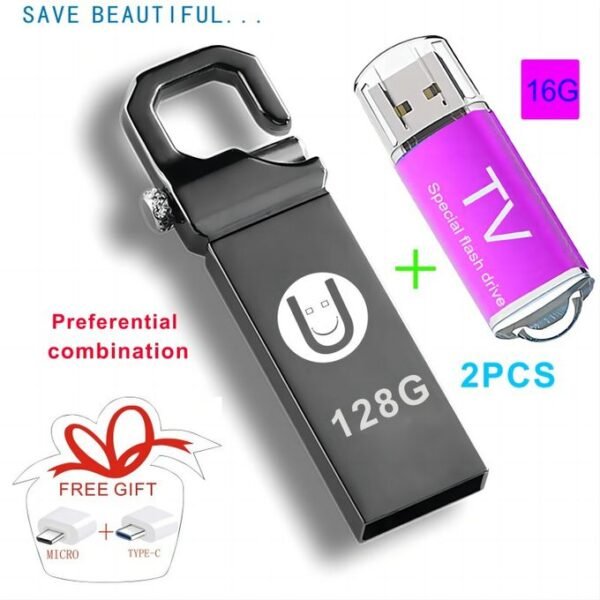 UWY Clé USB 128GB & Spéciaux Clé USB TV 16G