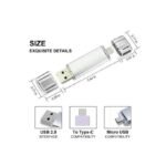 UWY Clé USB Micro Android OTG - 128G - Argent