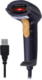 WoneNice USB Laser Barcode Scanner Wired Handheld Bar Code Scanner Reader Black